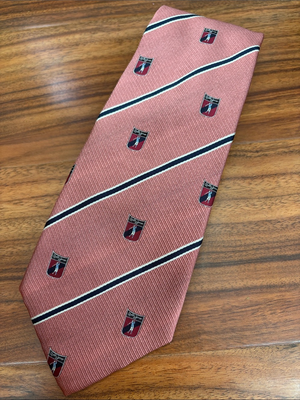 Bobby Jones Neck Tie Pink & White Striped Golf Tie